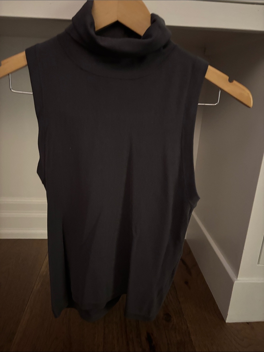 Babaton Sleeveless Mock Neck Tank in Charcoal
